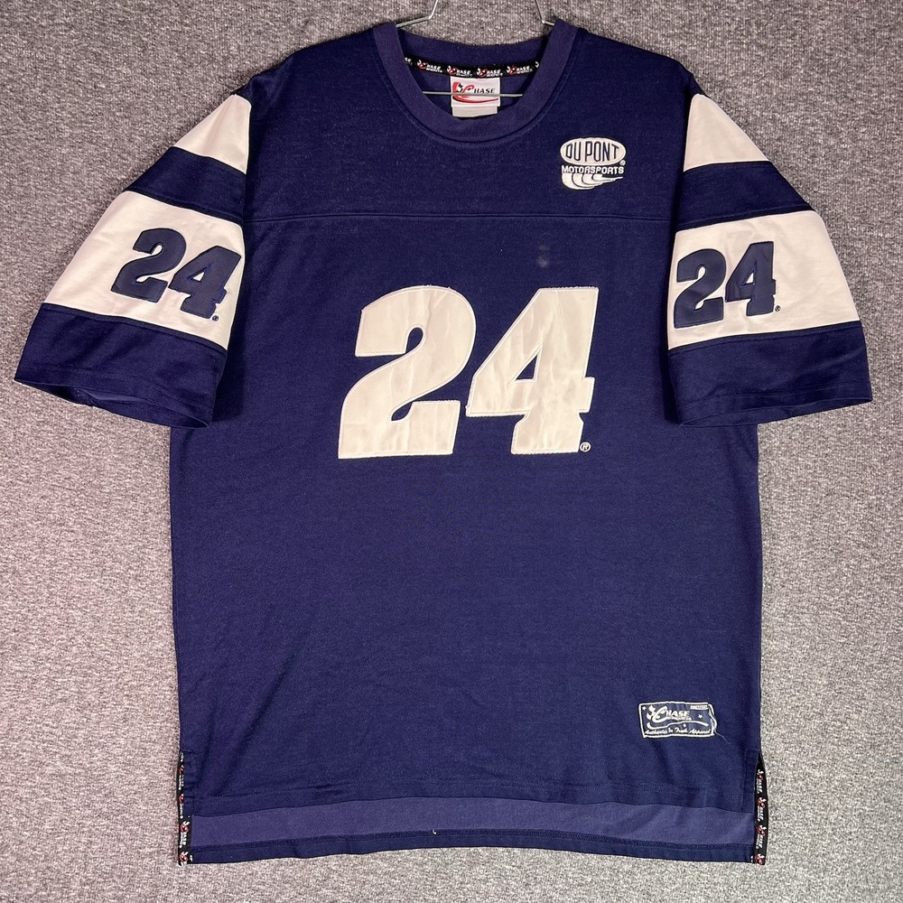 Chase Authentics Jeff Gordon Jersey Men L Navy Racing DuPont 24 Embroidered Knit